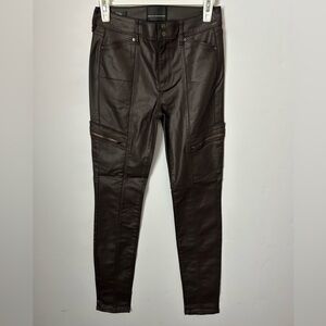 White House Black Market High rise Skinny Modal Faux Leather Pants 0 NWT